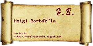 Heigl Borbála névjegykártya